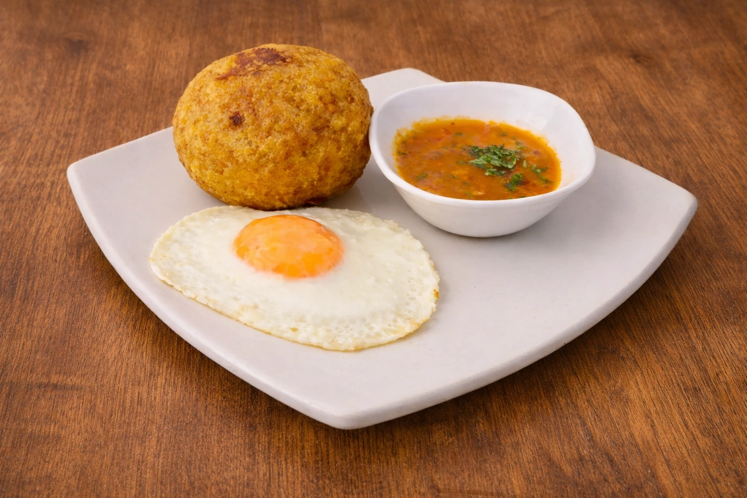 Bolón con jugo de carne